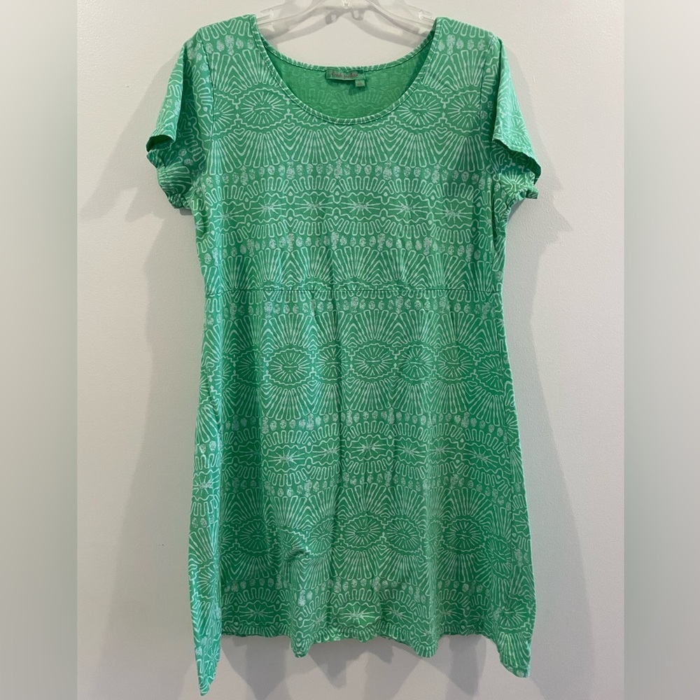 Fresh Produce L Sadie Dress Lime Green/White Print